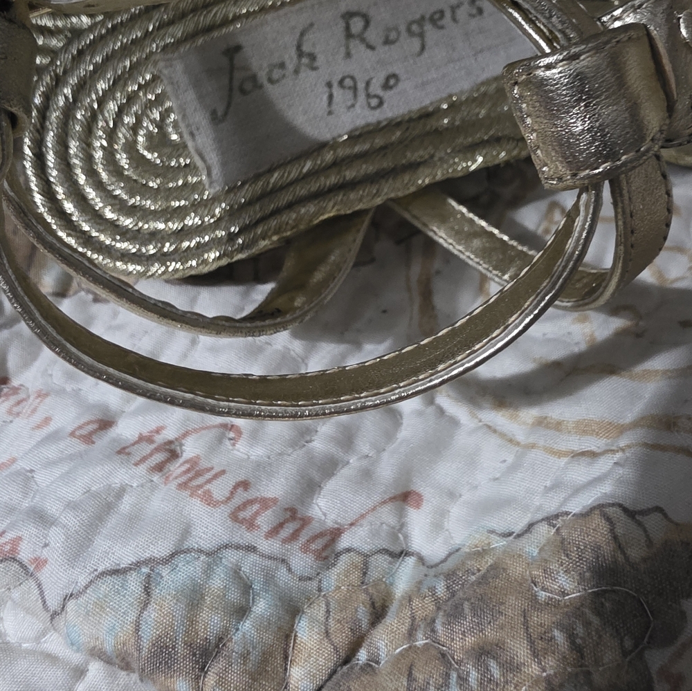 JACK ROGERS Gold SANDALS Size 6.5 Super Cute! - Picture 3 of 4